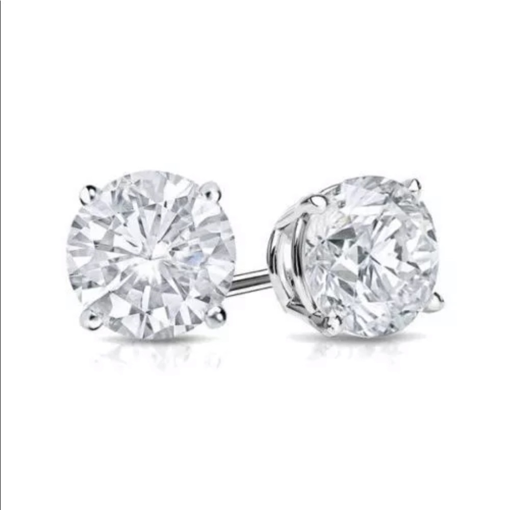 4.00 total carat simulated diamond stud earrings